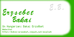 erzsebet bakai business card