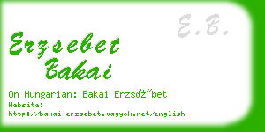 erzsebet bakai business card
